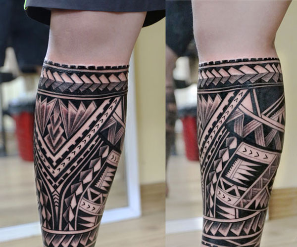 hình xăm maori dưới chân 1