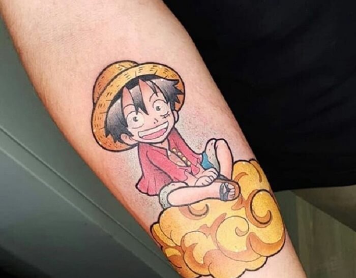 Tattoo anime Luffy đẹp ở tay19