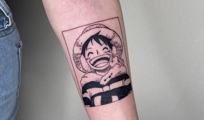 Tattoo anime Luffy đẹp ở tay18