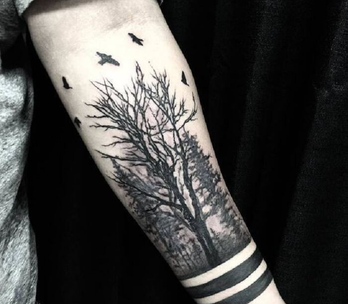 Tattoo cây thông11