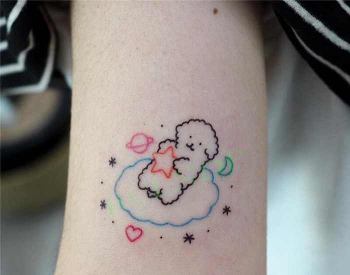 Tattoo đám mây cùng ngôi sao39