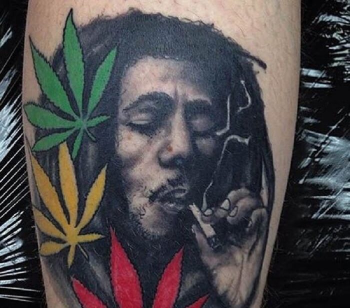Tattoo lá cần và Bob Marley9