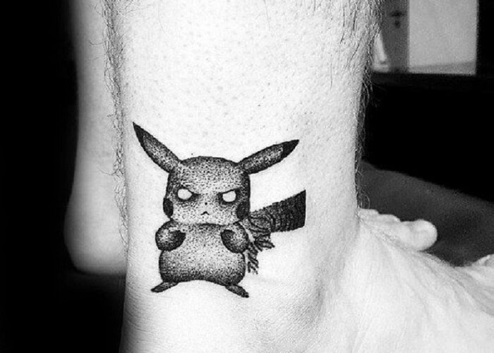 Tattoo Pikachu trắng đen28