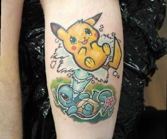 Tattoo Pikachu và Squirtle18