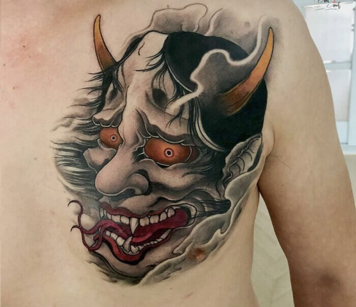 Tattoo mặt quỷ Satan 16