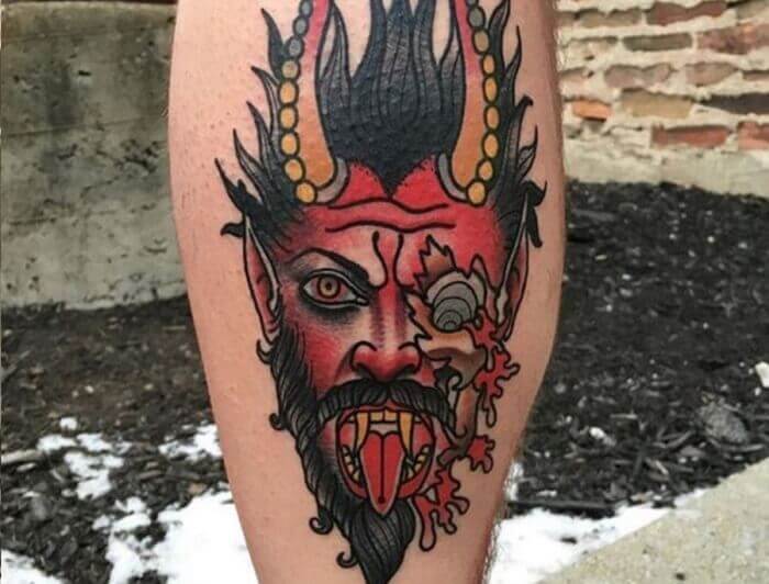 Tattoo mặt quỷ Satan 19