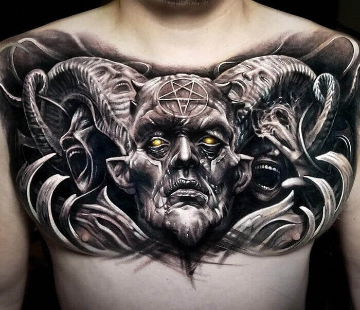 Tattoo mặt quỷ Satan 20