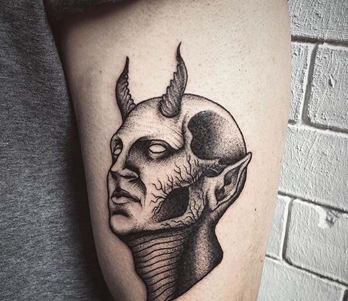 Tattoo mặt quỷ Satan 22