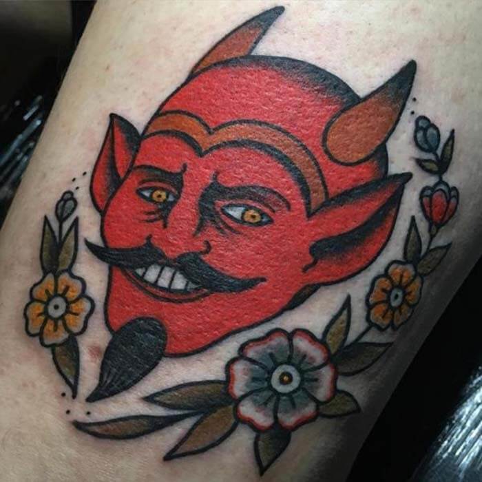 Tattoo mặt quỷ Satan 34