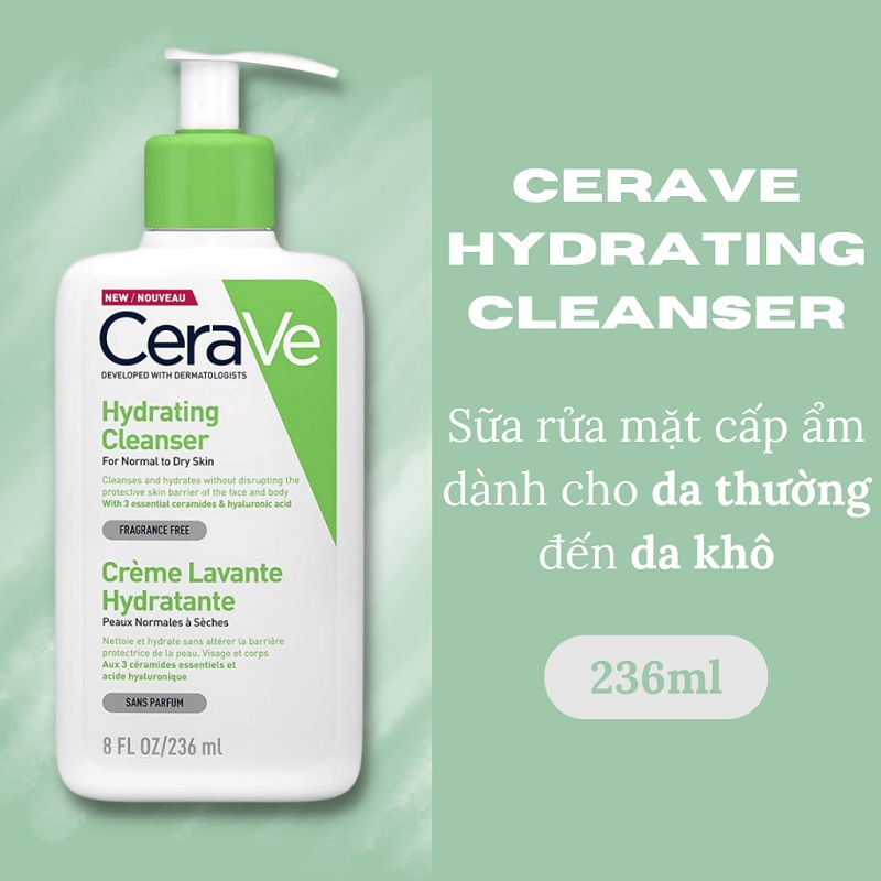 Sữa rửa mặt dưỡng ẩm dịu nhẹ CeraVe